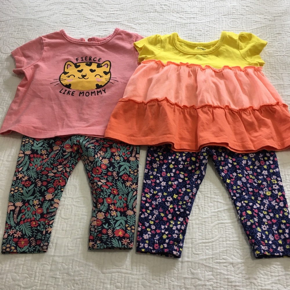 3-6m (4/$20) Summer Tops & Floral Leggings